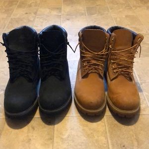 Two pair of men’s Timberland boots